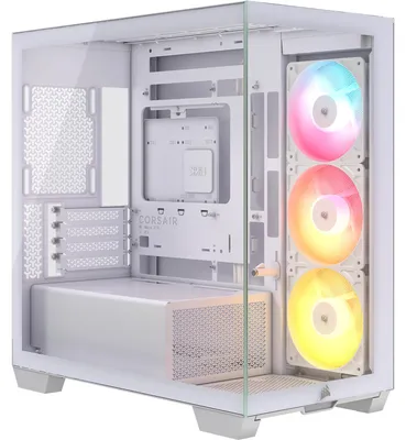 Zdjęcie produktu dla Corsair 2800X RS-R ARGB, Midi Tower, PC, Biały, Mini-ITX, micro ATX, Stal nierdzewna, Plastik, Szkło hartowane, Gaming