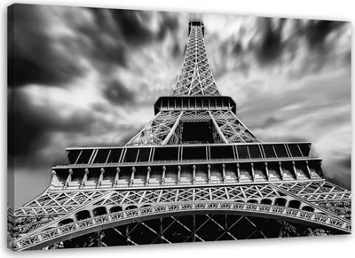 Produktbild von Leinwandbild eiffelturm 60x40 cm Feeby grau wandbild bereit zum aufhängen