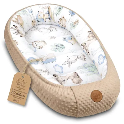 Produktbild von Nestchen Baby - Babynestchen Neugeborene Minky Babynest für Kinderbett Vielseitiges tragbar Nest kuschelnest zubehör für babybett warm Winter coccon