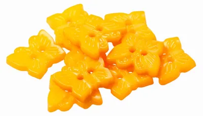 Kinderknopf Schmetterling, 16 x 13 mm, 2-Loch-Knopf, hellorange