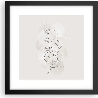 Produktbild von Gerahmtes Poster - Schwarzer Rahmen - Einzeilig Mann Frau - 30x30 cm - Wand Bild - Wanddeko - Wandbilder - Kunstposter - Wandposter - Bilderrahmen - Bilder - Kunstdruck - P2BAC30x30-4629