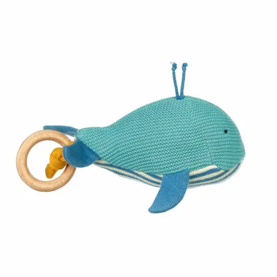 Immagine prodotto di sigikid Knitted Love Strick-Greifling Wal, Greifspielzeug, Babyspielzeug, Baby Spielzeug, Baumwolle, 39672