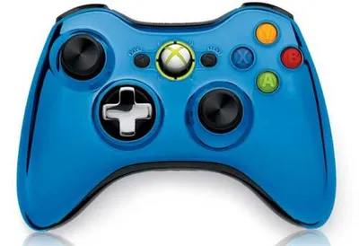 Produktbild von Original Microsoft Xbox 360 Wireless Controller Chrome - Blau