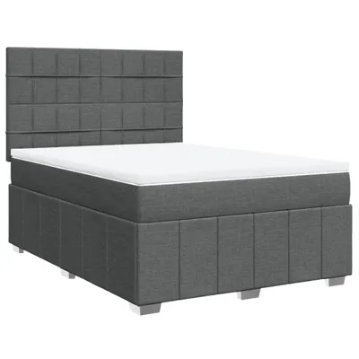 Produktbild von vidaXL Boxspringbett mit Matratze Dunkelgrau 140x190 cm Stoff