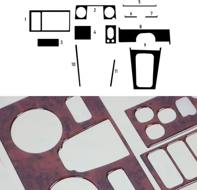 Image de Décor intérieur Cockpit pour BMW Série 3 E30 1982-1994 optique bois de racine 11pcs
