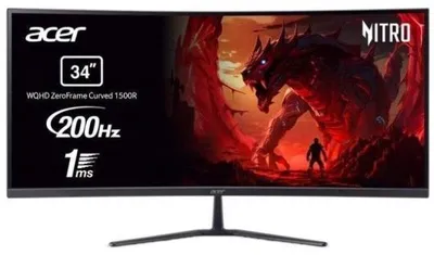 Produktbild von Acer ED340CUR X0, 86,4 cm (34"), 3440 x 1440 Pixel, UltraWide Quad HD, LCD, 1 ms, Schwarz