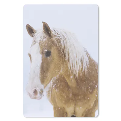 Produktbild von MuchoWow® Mauspad Mousepad Pferd - Schnee - Winter 18x27 cm - Mousepads - Maus Mat - Pad - Mausunterlage