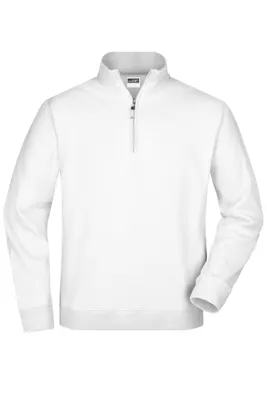 Produktbild von James & Nicholson Uni Sweater mit 1/4 Zip Sweatshirt JN352 white L