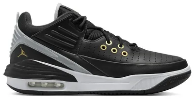 Image de Jordan Max Aura 5, couleur noire, blanche, gris "wolf" et or métallisé - pointure 46 (Europe)