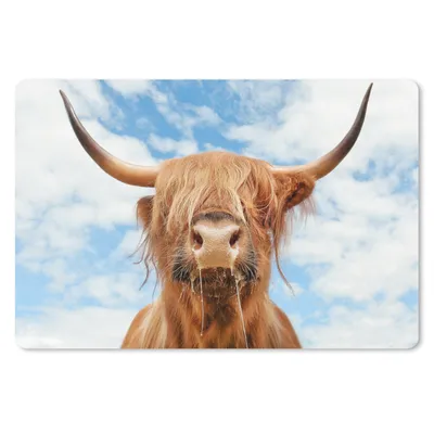 Produktbild von MuchoWow® Mauspad Mousepad Schottischer Highlander - Wolke - Tiere 27x18 cm - Mousepads - Maus Mat - Pad - Mausunterlage - Büroartikel - Desk Matten