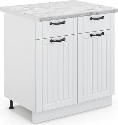 Immagine prodotto di Mobiletto base per cucina Vicco Fame-Line Bianco rustico 80 cm , PL Marmo, Model 45909