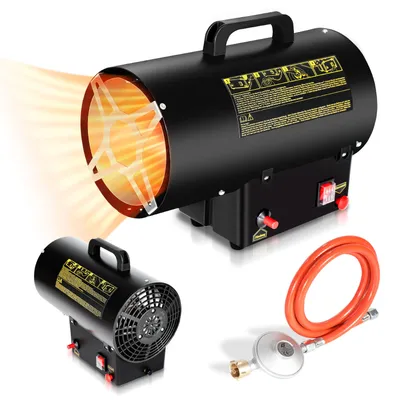 Produktbild von Clanmacy Gasheizgebläse Heizgerät 10kW Gasheizer Heizkanone Gasofen Bauheizer für 150㎡ Werkstätten, Straßenbrücken, Eisenbahnflughäfen Maschinenwartung