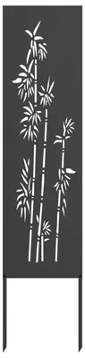 Produktbild von vidaXL Garten Sichtschutz-Leinwand Floral Schwarz 32 x 140 cm