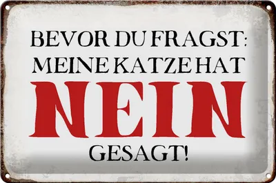 Produktbild von Blechschild Spruch 30x20cm meine Katze hat nein gesagt