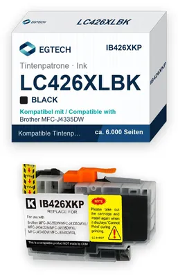 Produktbild von Tinte kompatibel mit Brother LC426XLBK Schwarz 6.000 S. MFC-J4335DW MFC-J4340DW