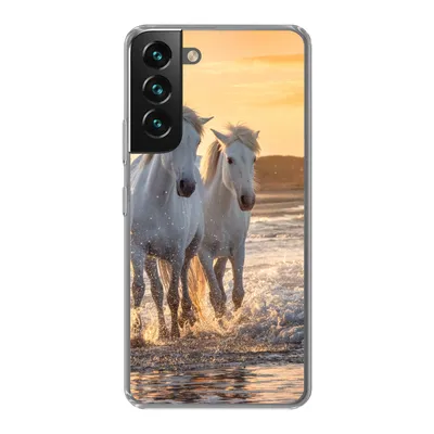 Produktbild von MuchoWow® Handyhülle Schutzhülle Hülle für Samsung Galaxy S22 Pferde - Wasser - Strand - Tiere Silikon Softcase Handy Hülle - Mobiltelefonhülle