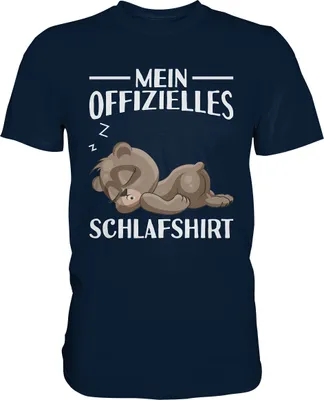 Produktbild von Offizielles Schlafshirt Nachthemd Schlafanzug Pyjama Bär T-Shirt – Navy / L