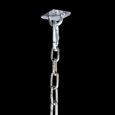 Imagen del producto de Cadenas y ganchos para colgar, con una capacidad de carga máxima de 400 kg, altura ajustable, para techos y estructuras de soporte
