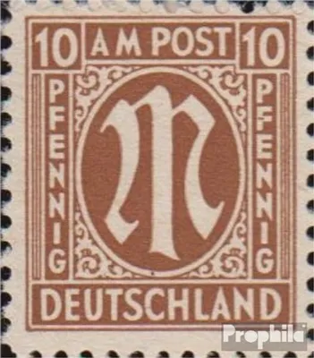 Produktbild von Briefmarken Bizone (Alliierte Besetzung) 1945 Mi 6VIII, Strich im F (Feld 100) postfrisch AM-Post