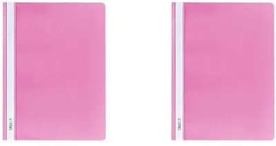 Image de Pochettes en plastique pour format A4, rose pastel, lot de 2