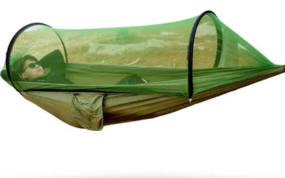 Zdjęcie produktu dla HAMAK TURYSTYCZNY 2w1 Z MOSKITIERĄ XXL 260x140 cm ZIELONY