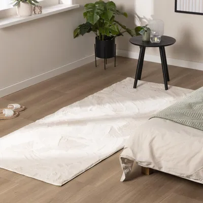 Image de Volero - Tapis de couloir à poils courts et doux - Cozy Crème - 80x300cm