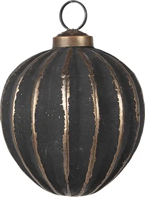 Produktbild von Clayre & Eef Weihnachtskugel Ø 8x8 cm Grau Goldfarbig Glas
