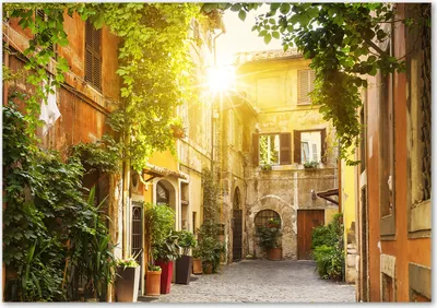 Produktbild von Tulup® Leinwandbild - 100x70 cm - Wandkunst - Drucke auf Leinwand - Leinwanddruck  - Sehenswürdigkeiten & Architektur - Grün - Italienische Gassen