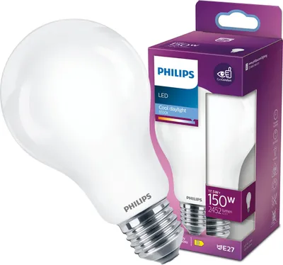 Produktbild von Philips LED-Glühbirne 150 W, E27, kaltweiß, 2452 lm, mattiertes Glas, A67, 17,5 W, 15.000 h