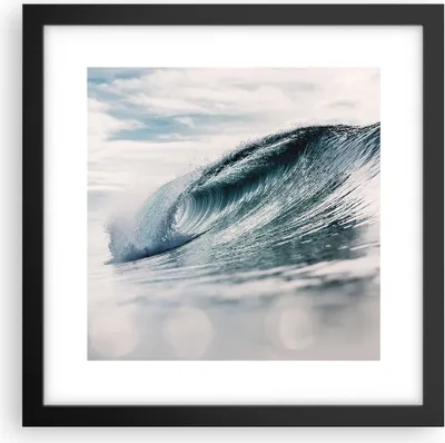 Produktbild von Gerahmtes Poster - Schwarzer Rahmen - Welle Meer Ozean - 30x30 cm - Wand Bild - Wanddeko - Wandbilder - Kunstposter - Wandposter - Bilderrahmen - Bilder - Kunstdruck - Wanddekoration - P2BAC30x30-4516