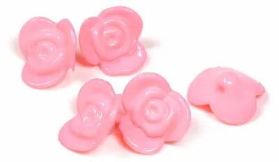 Produktbild von Vintageparts Acrylperlen als Rosen rosa Blüte 15 mm für Ketten und Armbänder, 10 Stück