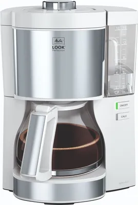 Produktbild von Melitta Look Perfection Filterkaffeemaschine mit Glaskanne in Weiß/Edelstahl