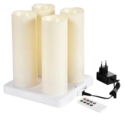 Zdjęcie produktu dla Duni LED świeca filarowa ładowalna 220 x 75 mm 12 godzin biała