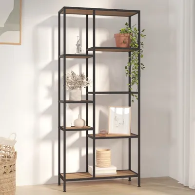 Image de Maison Exclusive - Bibliothèque 80x30x180 cm Acier et bois