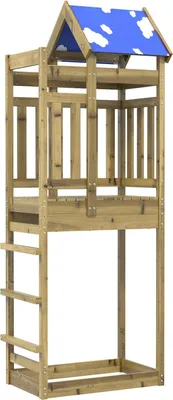 Produktbild von Spielturm Braun 85 x 52,5 x 239 cm Massives imprägniertes Holz