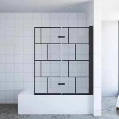 Produktbild von AQUABATOS Badewannenaufsatz 2-teilig Faltbar 120x140cm,Duschabtrennung ohne bohren,ESG Glas mit NANO-Beschichtung, 5mm Glas Duschwand für Badewanne