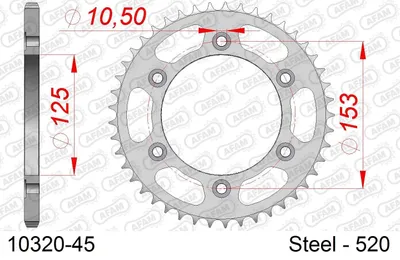Produktbild von AFAM Kettenrad 10320-45 radseitig hinten 0 85kg