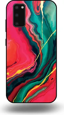 Produktbild von Smartphonica Telefon Fall geeignet für Samsung Galaxy S20 Plus mit rot grün Marmor Print - TPU Backcover Fall rot grün Marmor Design