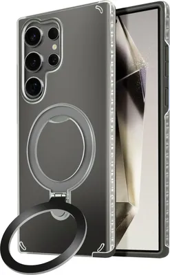 Produktbild von Avizar, MagSafe Hülle für Samsung Galaxy S24 Ultra Stoßfest mit Klappständer, Schwarz