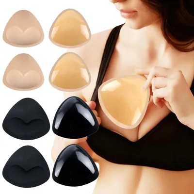 Produktbild von 4 Paar selbstklebende Push-Up-Pads – Hautfarbene Silikon-Einlagen für Badebekleidung