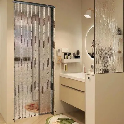 Produktbild von Kralengordijn aus Holz und Bambus, 90 x 220 cm, 31 Stränge, braun