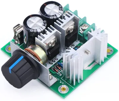 Produktbild von DC-Motor Drehzahlregler 13KHz PWM 12-40V 10A | Hohe Effizienz, großes Drehmoment | Schutz vor Verpolung und Überstrom, Grün, Kunststoff
