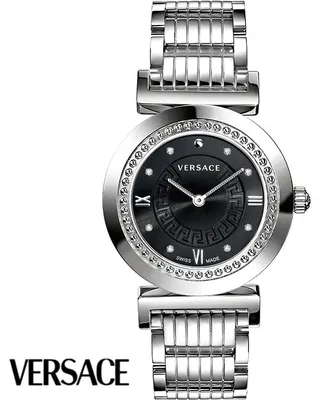 Produktbild von Versace P5Q99D009S099 Vanity Lady schwarz silber Edelstahl Armband Uhr Damen NEU