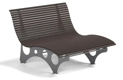 Produktbild von HOME DELUXE Wellenliege NIRA Nussbaum - 97 x 148 x 152 cm, ergonomisch geformt | Gartenliege, Waldsofa