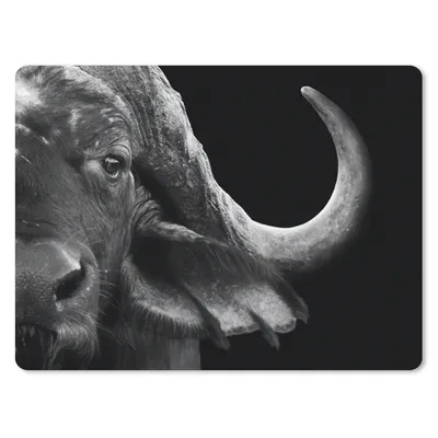 Produktbild von MuchoWow® Mauspad Mousepad Büffel - Tiere - Schwarz - Weiß 23x19 cm - Mousepads - Maus Mat - Pad - Mausunterlage - Schreibtischunterlage - Mauspad