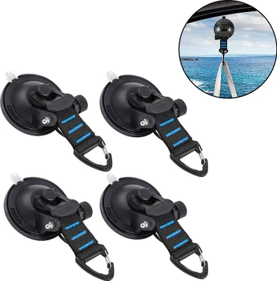 Produktbild von 4 Stücke Saugnapf Haken Extra Stark, Saugnäpfe Anker, Saugnapf Haken Camping für Vorzelt Wohnmobil Camping Zubehör, Auto Befestigung Haken Multifunktionaler Saugnapfhalterung