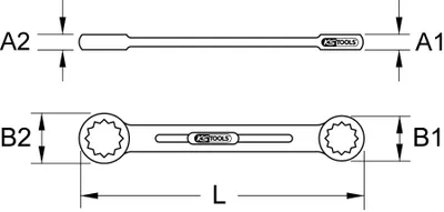 Produktbild von KS Tools 518.0826, Chrom-Molybdän-Stahl, Stahl, Chrom, 17x19 mm, 407 mm, 284 g, 1 Stück(e)