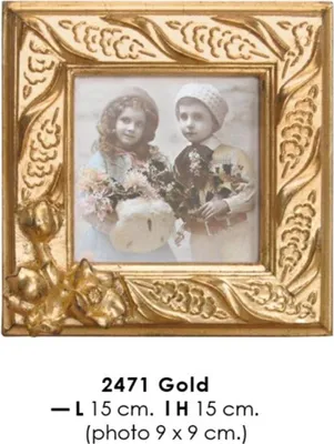 Obrázok produktu pre Rám obrazu Casa Padrino v barokovom štýle, s motívmi secesie, antik, zlatá farba, 15 x 15 cm