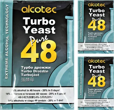 Produktbild von HUGBERT Turbohefe Alcotec Pure 48 Vodka Gärhefe Hefe Brennhefe 14% 20%, 3 Stück