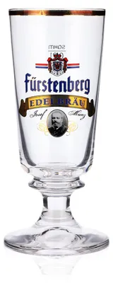 Produktbild von Fürstenberg Bier Glas 0,2l Biergläser Pokalgläser "Edelbräu" Goldrand